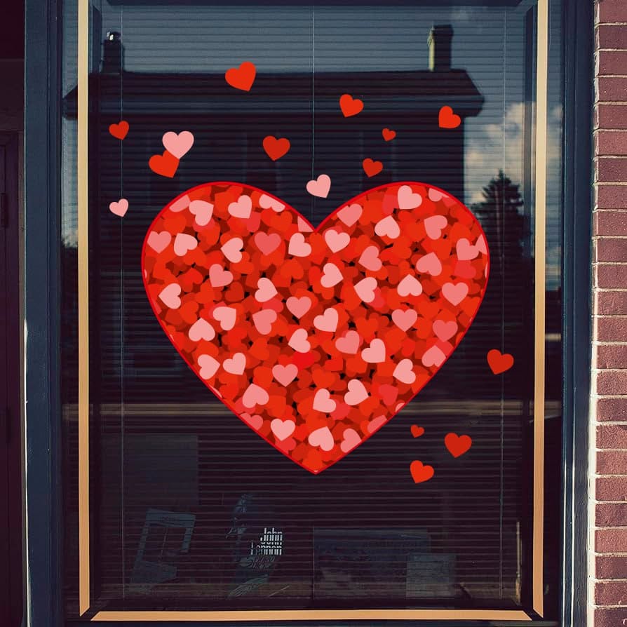 наклейки на день святого Валентина фото, наклейки на 14 лютого купити фото, день святого Валентина декор фото, наклейки на вікна ресторану на 14 лютого фото, як прикрасити магазин на 14 лютого фото, як прикрасити кафе на 14 лютого фото, наклейки на вітрину до 14 лютого фото, оформлення вітрин магазину до Валентину фото, велике серце на вітрину фото, наклейка серце на скло фото, прикраси на вікна до дня закоханих фото, декор вітрини кав'ярні фото, наклейка валентинка на вікно фото